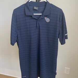 Men's Navy Blue Nike Dri-Fit NFL Tennessee Titans Polo Shirt Size M